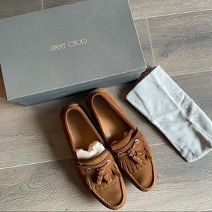 Jimmy Choo Eaton tan suede loafers (Sz 43.5)